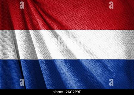 Netherlands flag on towel surface illustration with, country symbol Stock Photo