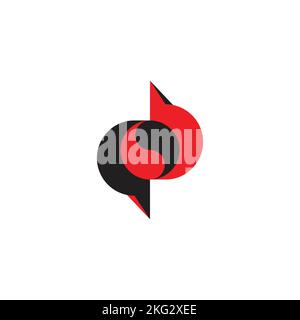 letter qb circle motion colorful logo vector Stock Vector