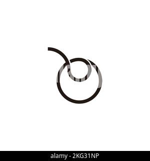 letter e loop line thread line geometric logo vector Stock Vector