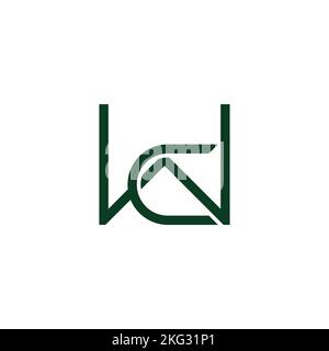 letter dw linked line logo vector Stock Vector