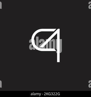 letter qc arrow thin line geometric logo vector Stock Vector