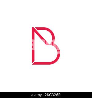 letter b arrow thin line geometric logo vector Stock Vector
