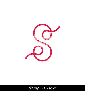 letter s loop thread linear logo vector Stock Vector