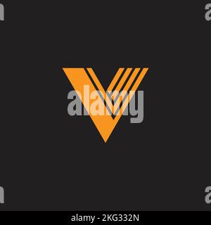 letter v orange color elegant simple logo vector Stock Vector