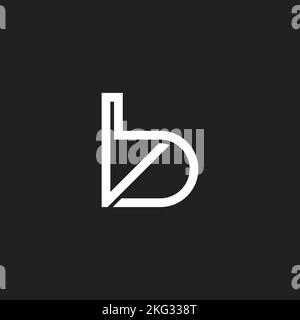 letter vb continue line geometric logo vector Stock Vector