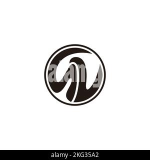 letter sv curves circle smooth design logo vector Stock Vector