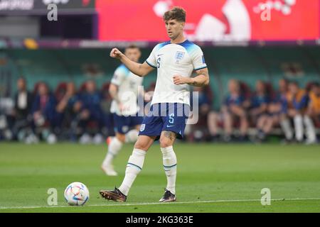 Doha, Qatar. 20th Nov, 2022. John Stones of England during the Qatar 2022 World Cup match, group B, date 1, between England and Iran played at Khalifa International Stadium on Nov 21, 2022 in Doha, Qatar. (Photo by Bagu Blanco/PRESSINPHOTO) Credit: PRESSINPHOTO SPORTS AGENCY/Alamy Live News Stock Photo