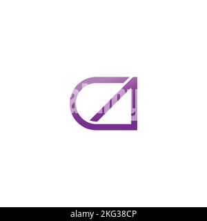 letter ca gradient arrow line geometric logo vector Stock Vector