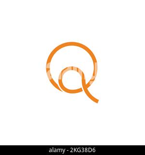 letter q loop circle thread rope logo vector Stock Vector