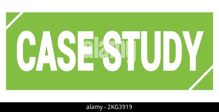 CASE STUDY text written on green grungy stamp sign. Stock Photo