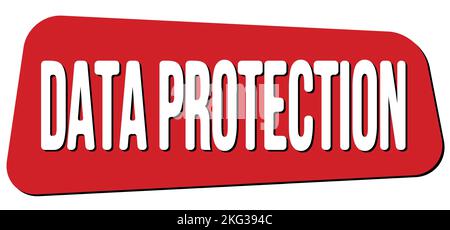 DATA PROTECTION text written on red trapeze stamp sign. Stock Photo