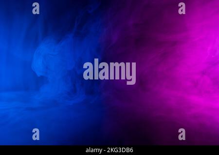 Abstract neon colored flowing smoke clouds background Stock Photo