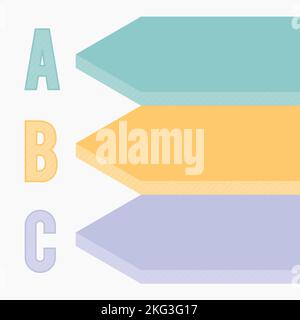 Minimalist infographics abc. Data visualization comparison. Vector illustration, flat design Stock Vector