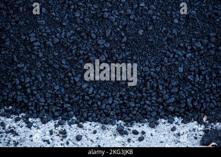 fresh asphalt texture bluish black color Stock Photo