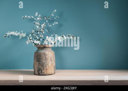 Stylish rustic floral home decoration. Stock Photo
