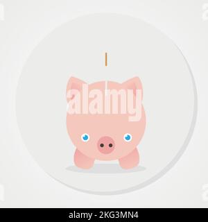 Piggy bank. Concept of savings. Vector illustration, flat design Stock Vector