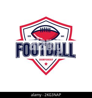 American football championship logo template, vector illustration, emblem design, champions league,football badge Stock Vector