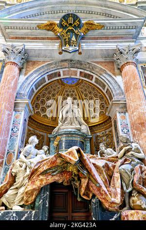 Rome Lazio Italy. Saint Peter's Basilica in Saint Peter's Square. The tomb of Alexander VII by Bernini Stock Photo