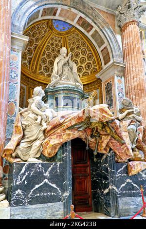 Rome Lazio Italy. Saint Peter's Basilica in Saint Peter's Square. The tomb of Alexander VII by Bernini Stock Photo