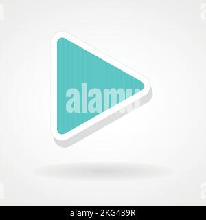 Play icon button. Concept of music, control, start. Vector illustration, flat design Stock Vector