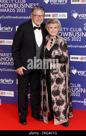 Gloria Hunniford and her husband Stephen Way arrive at the Variety Club Showbusiness Awards at the London Hilton in London. Picture date: Monday November 21, 2022. Stock Photo