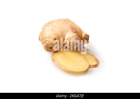 Ginger root isolated on a white background. Stock Photo