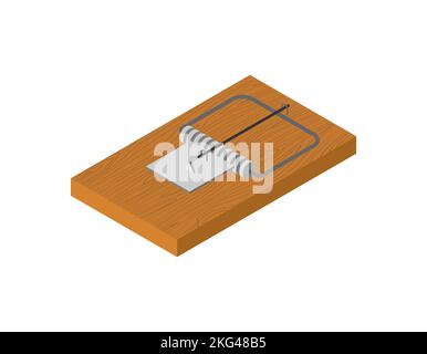 Mousetrap Isolated Mouse Trap Rodent Snare Vector Illustration