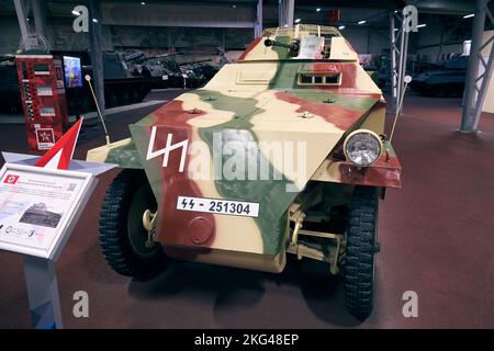 Light half-track armored personnel carrier of the German army during the Second World War Stock Photo