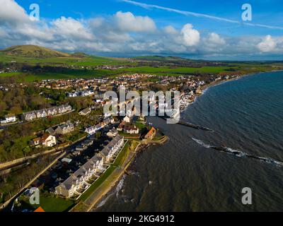 Aerial view of village of Lower Largo in Fife, Scotland, UK Stock Photo