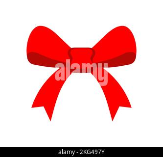 Red bow isolated. bow for decoration. Vector illustration Stock Vector