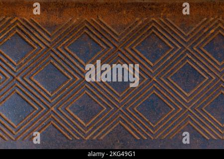 Fragment of cast iron steps. Creative vintage background. Stock Photo