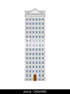 High rise office building isolated. Vector illustration Stock Vector