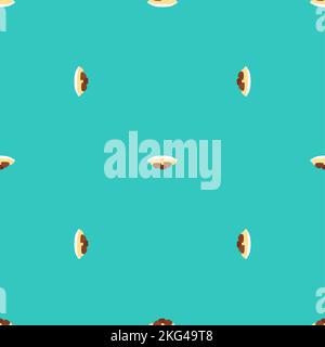 Meatball with pasta pattern seamless. food background. Vector texture Stock Vector