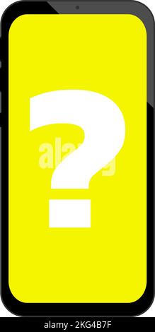 Smartphone with question mark on screen, smartphone with question sign Stock Vector