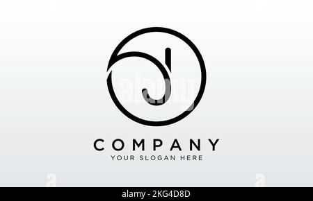 Initial Letter J Logo With Circle Shape. Modern Unique Creative J Logo Design Vector Template. Stock Vector