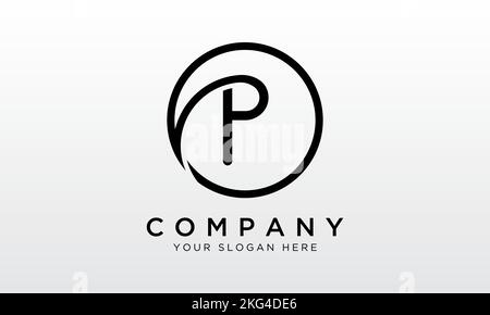 Initial Letter P Logo With Circle Shape. Modern Unique Creative P Logo Design Vector Template. Stock Vector