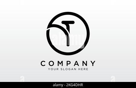 Initial Letter T Logo With Circle Shape. Modern Unique Creative T Logo Design Vector Template. Stock Vector