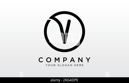 Initial Letter V Logo With Circle Shape. Modern Unique Creative V Logo Design Vector Template. Stock Vector