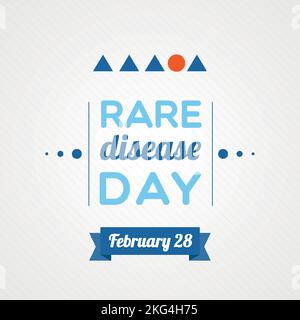 Rare Disease Day banner. February 28. Vector illustration, flat design Stock Vector