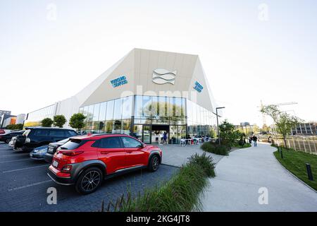 Lviv, Ukraine - October 09, 2022: Egersund Seafood supermarket Norway chain,  fish and seafood grocery store. Stock Photo