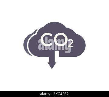 Co2 cloud, CO2 emissions logo design.  Carbon gas cloud, dioxide pollution. Global ecology exhaust emission smog concept. Limit Global Warming. Stock Vector