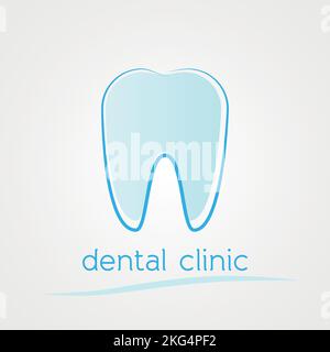 Dental clinic logo. Tooth molar icon. Vector illustration, flat design Stock Vector