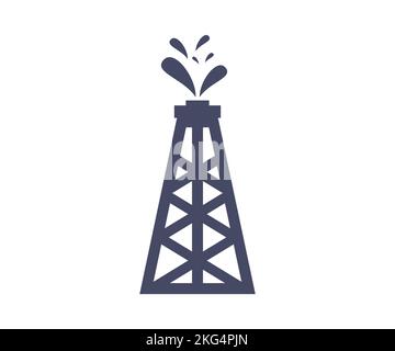 Oil Extraction, Petroleum extraction machine logo design. Oil pump and oil refining factory. Petrol Tower. Oil pumps. Energy industrial concept. Stock Vector
