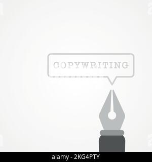 Copywriting, editorial concept. Fountain pen icon. Vector illustration, flat design Stock Vector