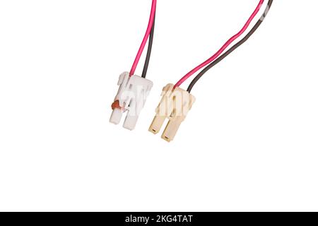 New and old comparison of socket cable header or electronic socket connector , object isolated on white background Stock Photo