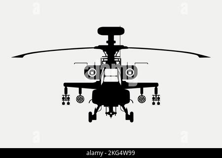A simple attack helicopter icon isolated on a white background Stock Vector