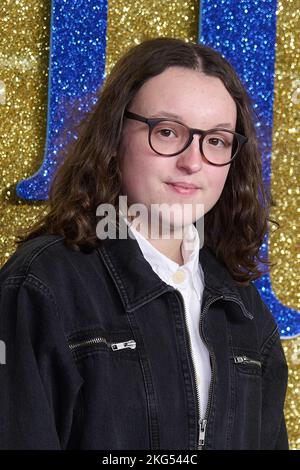London, UK . 21 November, 2022 . Bella Ramsey pictured at the Gala Screening of Matilda The Musical held at the Curzon Mayfair. Credit:  Alan D West/EMPICS/Alamy Live News Stock Photo