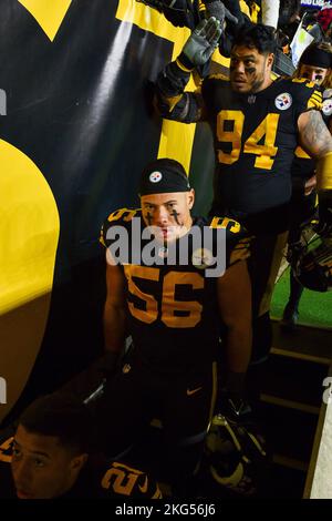 Pittsburgh Steelers linebacker Alex Highsmith (56) walks off the field  after an NFL football game against