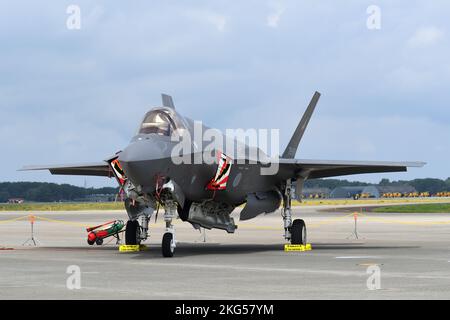 Aomori Prefecture, Japan - September 11, 2022: Japan Air Self-Defense Force Lockheed Martin F-35A Lightning II stealth multirole fighter. Stock Photo