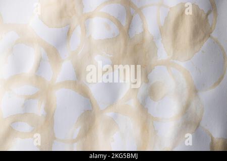 White stained piece of paper with copy space on white background Stock ...